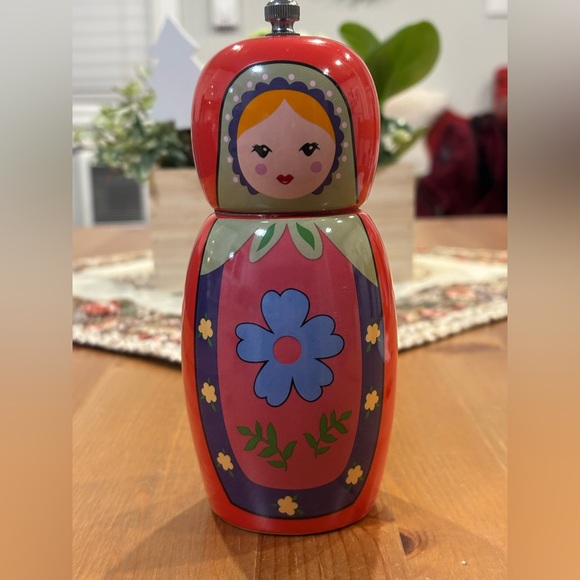 Other - Red Ceramic Matryoshka Design Spice Grinder